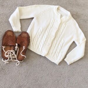 “VANILLA”COASTAL VINTAGE FISHERMAN’S CARDIGAN